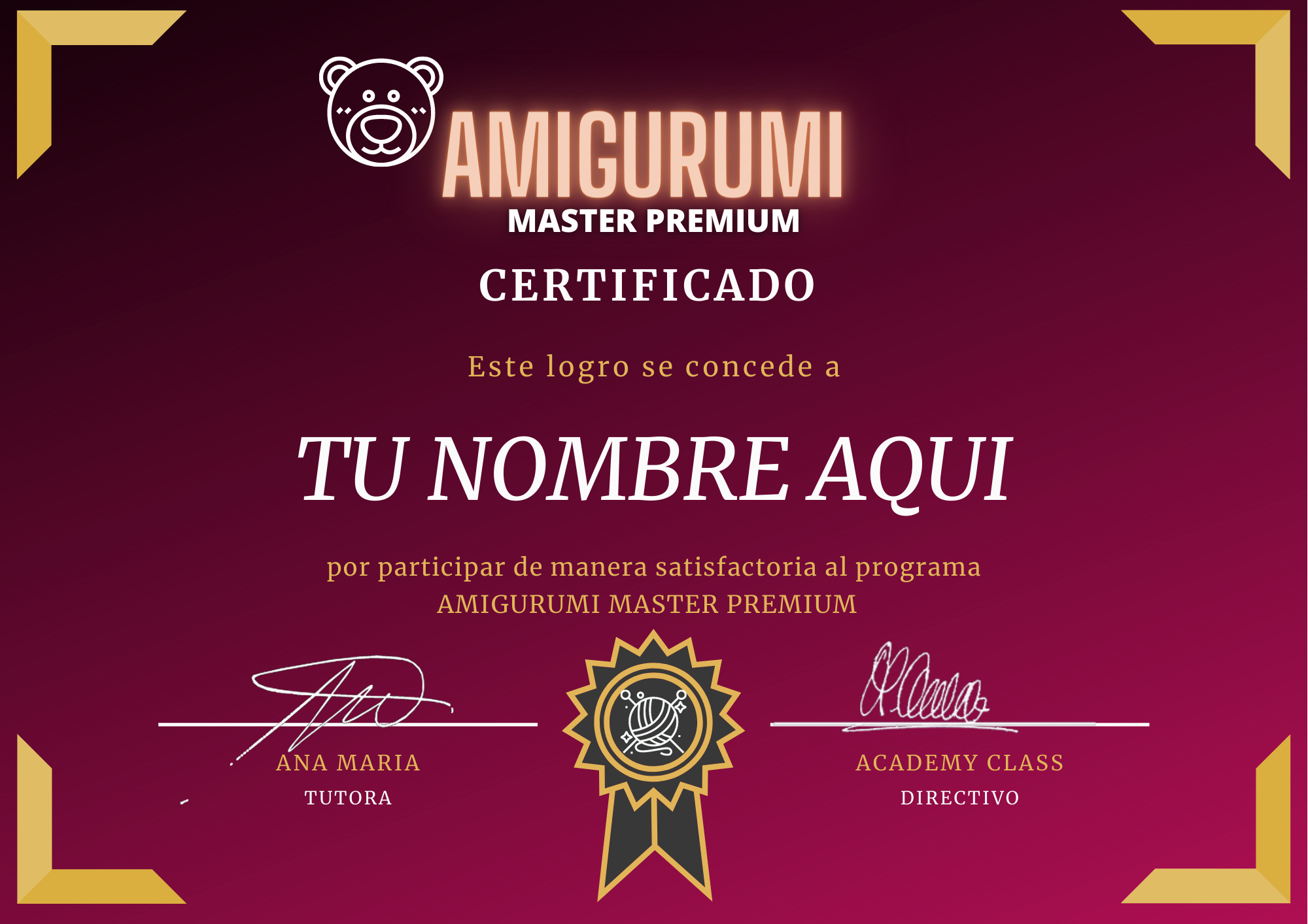Negro y Dorado Logro Certificado (4)